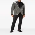 Philipp Plein contrast-lapel velvet blazer - Grey