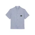 Dolce & Gabbana Kids logo-patch linen shirt - Blue