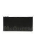 Alexander McQueen logo-print leather clutch bag - Black