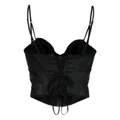 Kiki de Montparnasse La Madame silk corset top - Black