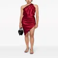 Michelle Mason asymmetric ruched silk skirt - Red