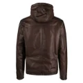 Dell'oglio hooded leather jacket - Brown