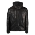 Dell'oglio hooded leather jacket - Black