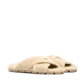 Prada shearling flat sandals - Neutrals