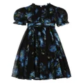 Dolce & Gabbana Kids Bellflower-print silk dress - Black