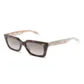 MISSONI EYEWEAR zigzag-arms oversize-frame sunglasses - Brown