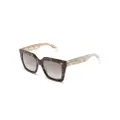 MISSONI EYEWEAR zigzag-arms oversize-frame sunglasses - Brown