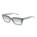MISSONI EYEWEAR zigzag-pattern rectangle-frame sunglasses - Grey