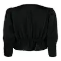 DKNY pleat-detail satin-finish blouse - Black