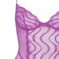 Kiki de Montparnasse Leche Moi lace-panel bodysuit - Purple