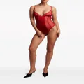 Kiki de Montparnasse Merci silk blend bodysuit - Red