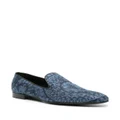 Versace Barocco-print silk slippers - Blue