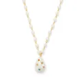Kenneth Jay Lane crystal-embellished pearl-pendant necklace - White