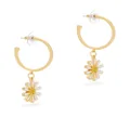 Kenneth Jay Lane flower-charm hoop earrings - Yellow