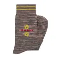 Marni logo-intarsia stripe-detail socks - Neutrals