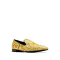 Versace Barocco-print silk loafers - Yellow