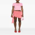 Blumarine sash-detailing asymmetric miniskirt - Pink
