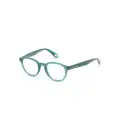 Giorgio Armani logo-engraved oval-frame glasses - Green