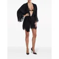 Kiki de Montparnasse belted silk robe - Black