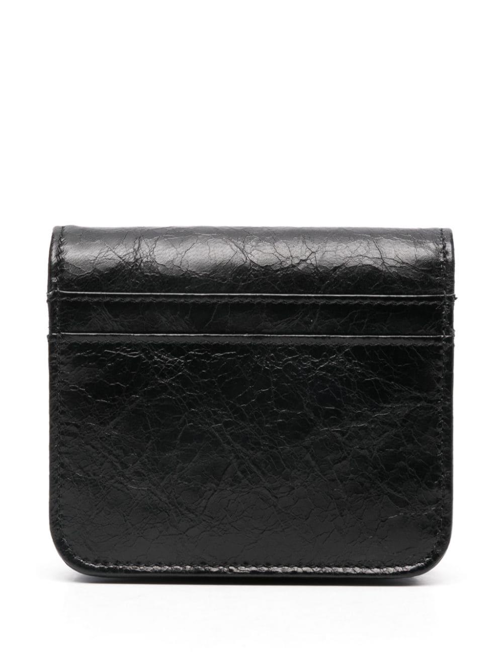 Balenciaga logo-plaque leather wallet - Black