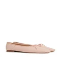 Mansur Gavriel Bianca square-toe leather ballerinas - Pink