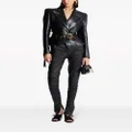 Balmain Jolie Madame fringed leather jacket - Black