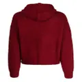CHOCOOLATE drawstring-hood intarsia-knit hoodie - Red