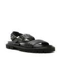 Moschino logo-plaque chunky leather sandals - Black