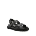 Moschino logo-plaque chunky leather sandals - Black