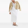 Brunello Cucinelli high-waisted ribbed skirt - White