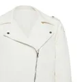 Brunello Cucinelli zip-up biker jacket - White