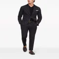 Brunello Cucinelli stripe-pattern wool-blend blazer - Black