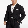 Brunello Cucinelli chalk-stripe linen blazer - Black
