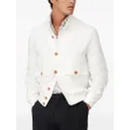 Brunello Cucinelli cargo-pocket twill bomber jacket - White