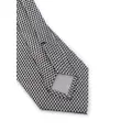 TOM FORD geometric-embroidery silk tie - Silver