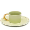 L'Objet x Haas Brothers cups and saucers (6-person setting) - Green