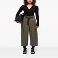 3.1 Phillip Lim wide-leg belted cropped trousera - Green