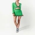 alice + olivia Ingrid cable-knit mini skirt - Green