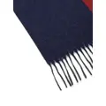 Bally logo-jacquard two-tone fringed scarf - Blue