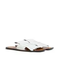 Marni fringed leather flat sandals - White