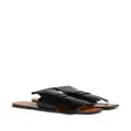 Marni fringed leather flat sandals - Black