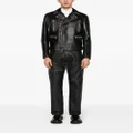 Alexander McQueen zipped leather biker jacket - Black
