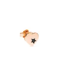 Dodo 9kt rose gold Heart diamond stud earring - Pink