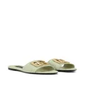 Dolce & Gabbana DG-plaque cut-out slippers - Green