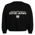 izzue logo-embroidered V-neck bomber jacket - Black