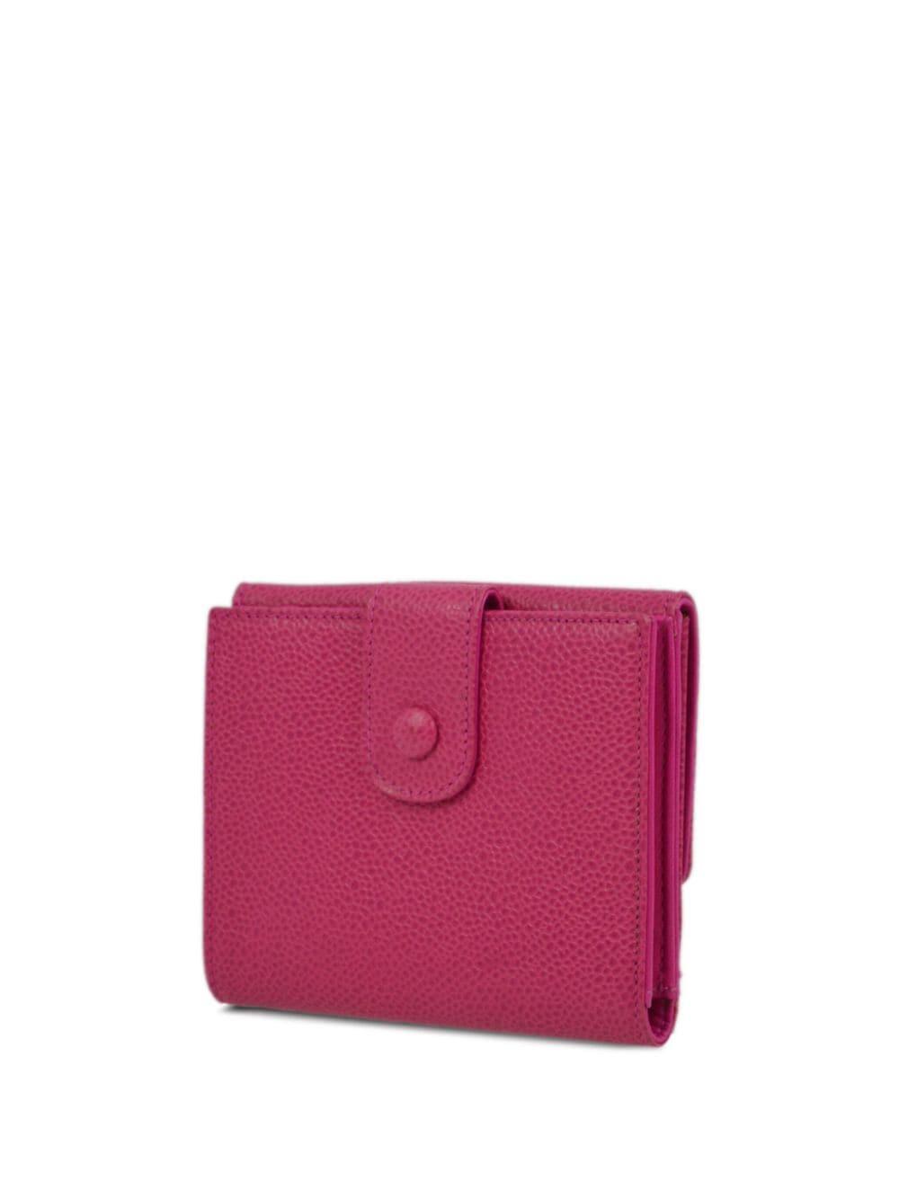 CHANEL Pre-Owned 1995 CC caviar leather wallet - Pink