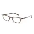 Garrett Leight rivet-detail wayfarer-frame glasses - Brown