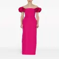Carolina Herrera off-shoulder floral-appliqué gown - Pink
