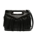 Maje M fringed leather bag - Black