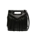 Maje M fringed leather bag - Black